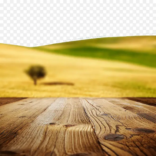 木板和远处的风景