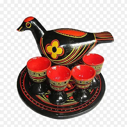 彝族鸟形酒壶