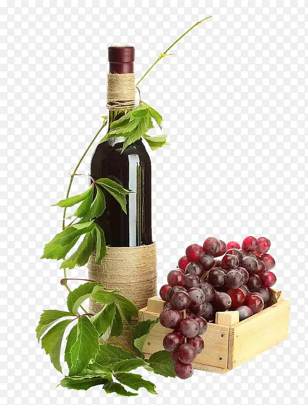藤蔓缠绕的葡萄酒