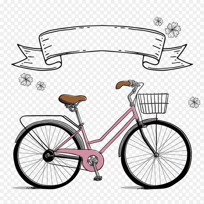卡通自行车矢量图