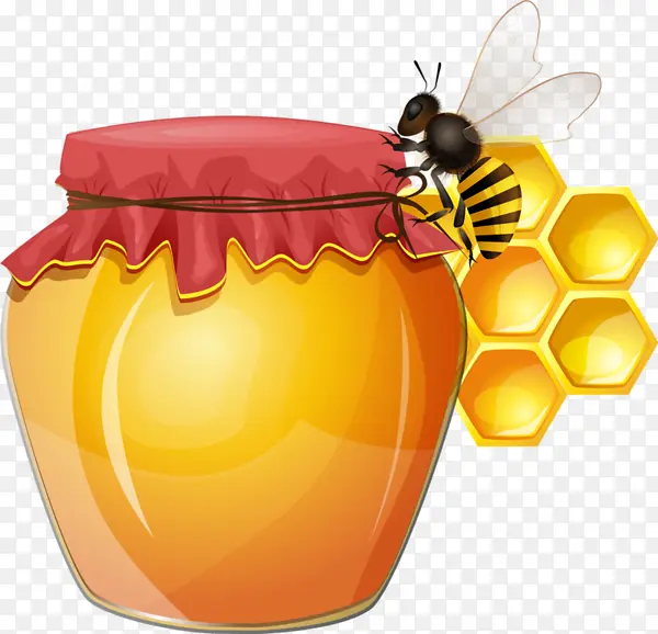 卡通蜂蜜罐子蜜蜂