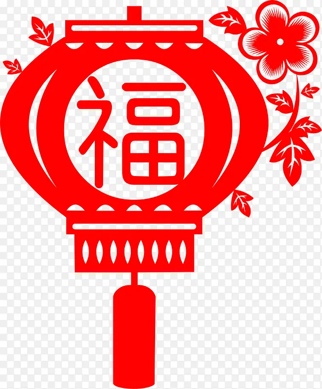 春节红色福字灯笼