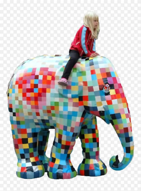 大象彩色雕塑