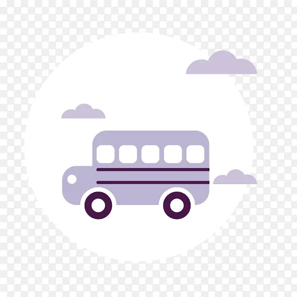 淡紫色卡通小车装饰图案
