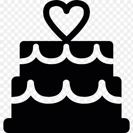 婚礼蛋糕装饰着心图标