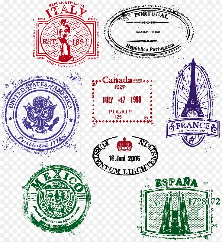欧式旅游邮戳