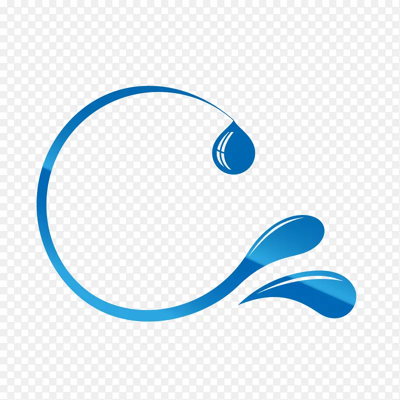 蓝色水滴世界水日标签