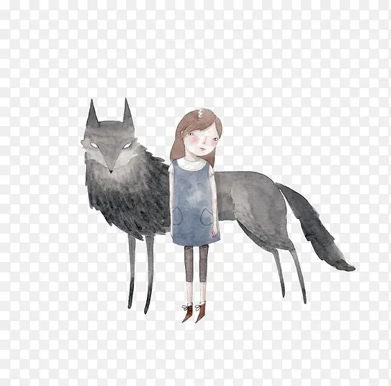 女孩和灰狼