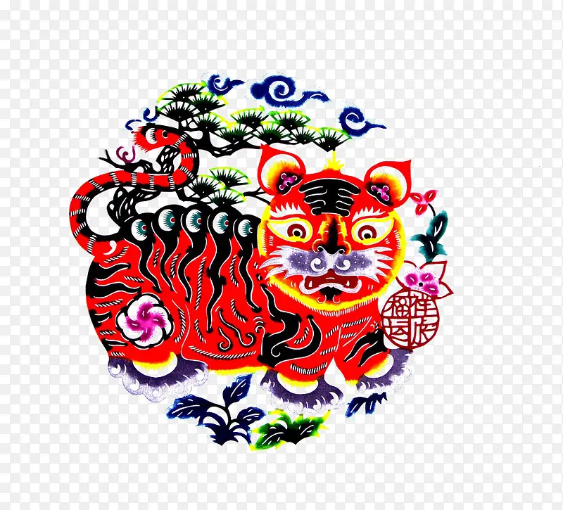 中国老虎刺绣