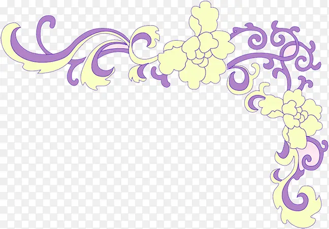 紫色花朵边框设计结婚证
