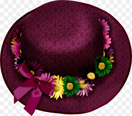 紫色蝴蝶结帽子