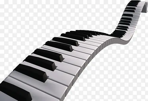 钢琴键盘黑白漂浮