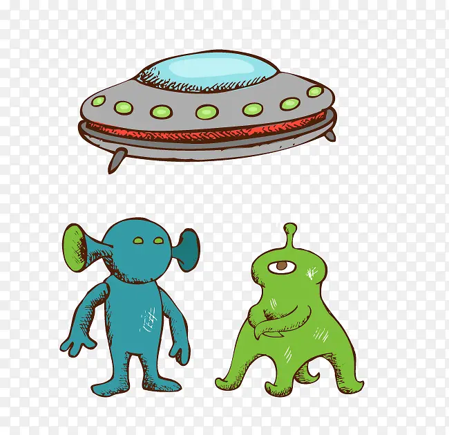 卡通UFO外星人