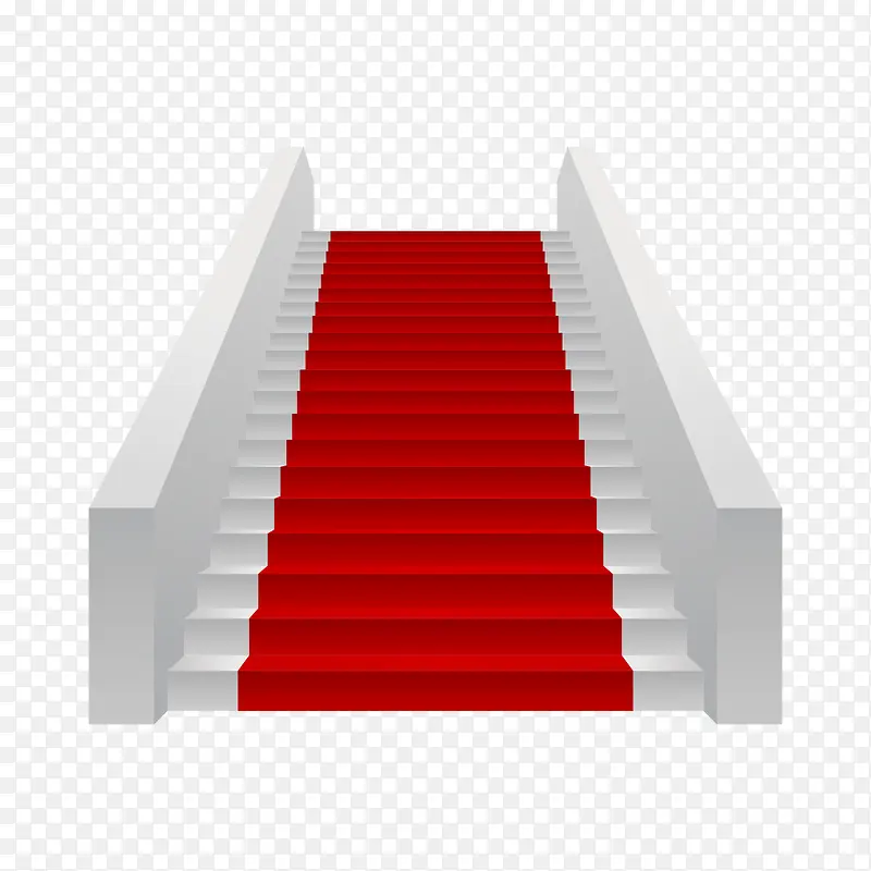 矢量铺着红地毯的台阶