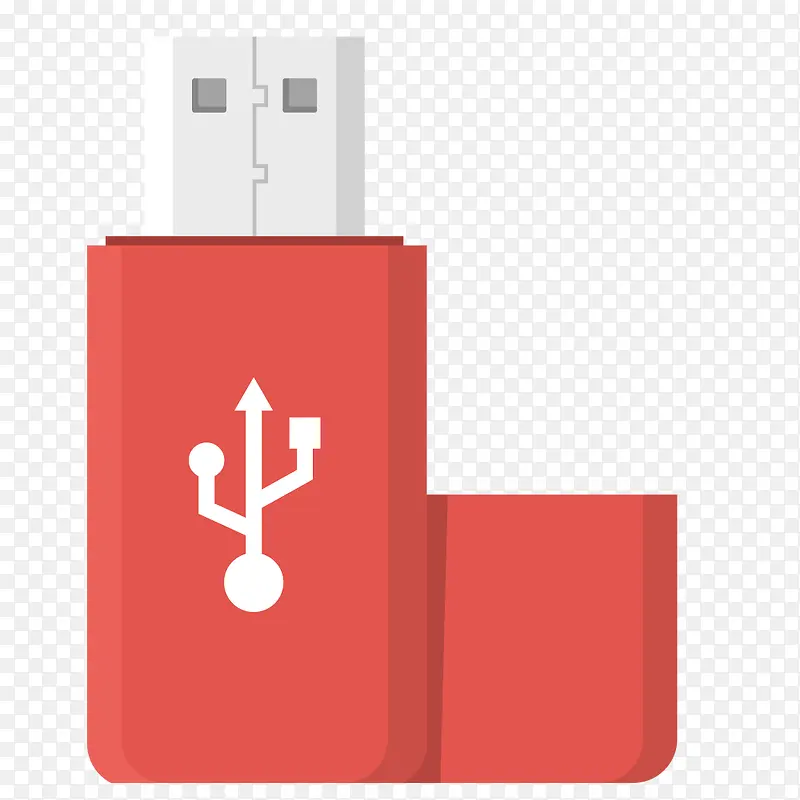 矢量红色USB