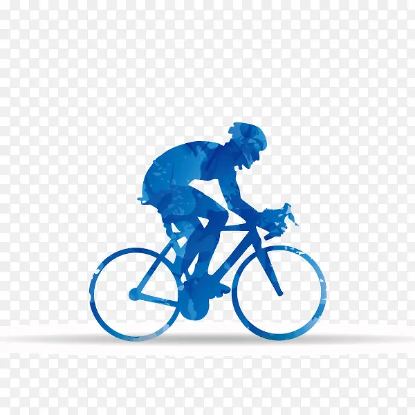 单车 骑行  运动  投影 深蓝色