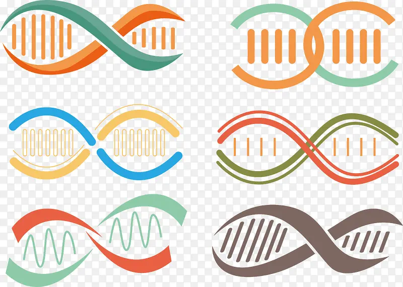 可爱彩色DNA矢量图