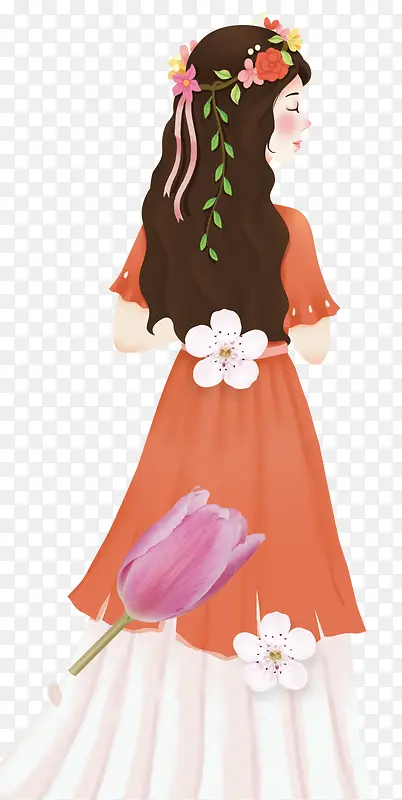 卡通小清新手绘女孩插画PNG图片素材下载_图片编号qjezagak-免抠素材网