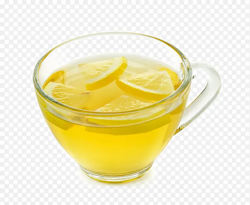 透明玻璃杯里的柠檬水