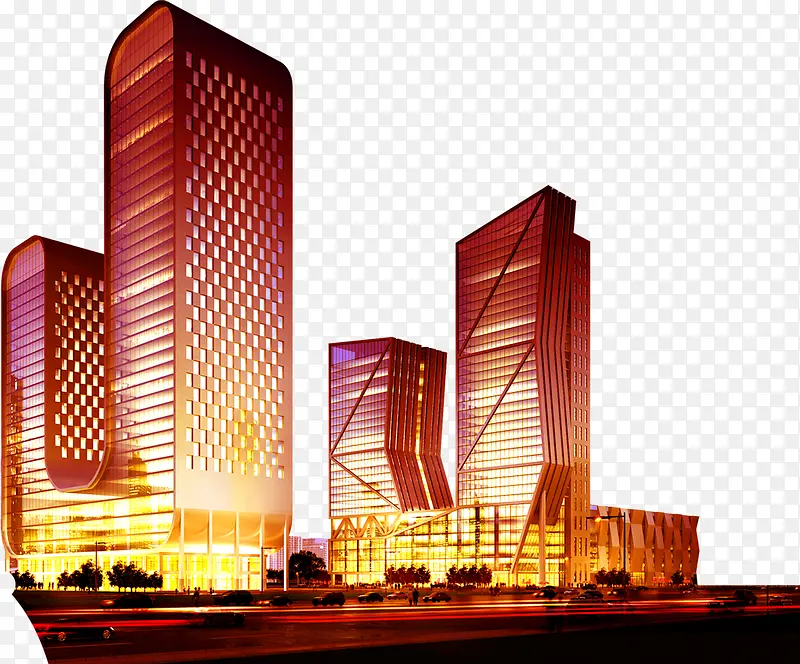 炫丽城市楼房素材