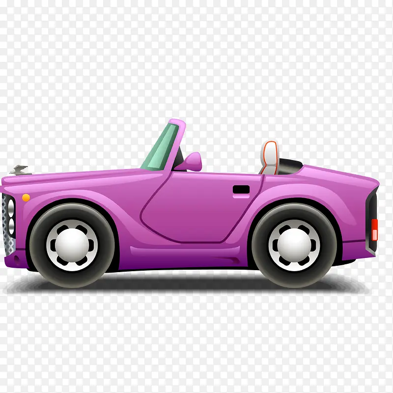 卡通紫色跑车矢量图