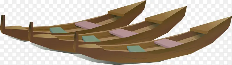 矢量小船木头船素材