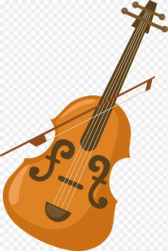 小提琴乐器手绘图案