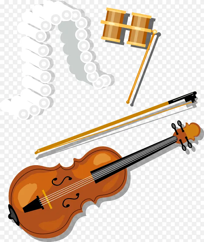手绘小提琴元素图案