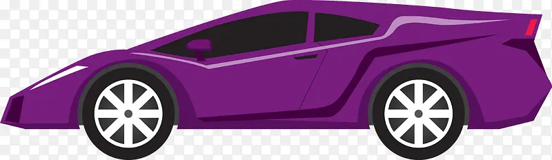 卡通紫色豪华跑车