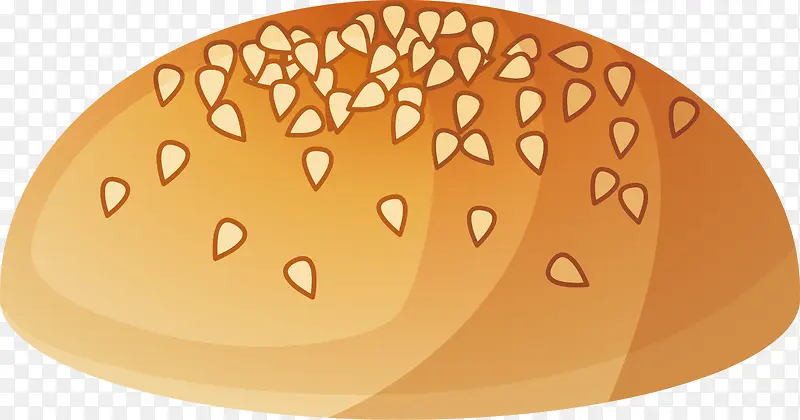小麦色面包矢量图