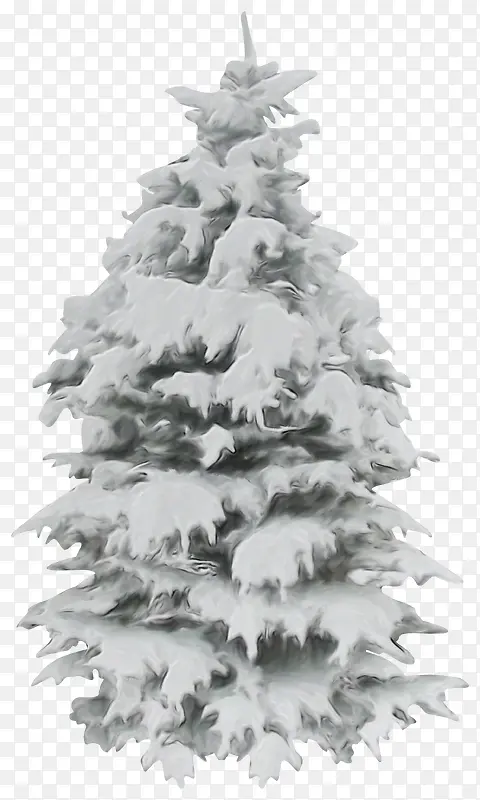 冬天白雪圣诞树