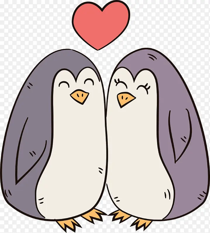 可爱卡通企鹅情侣