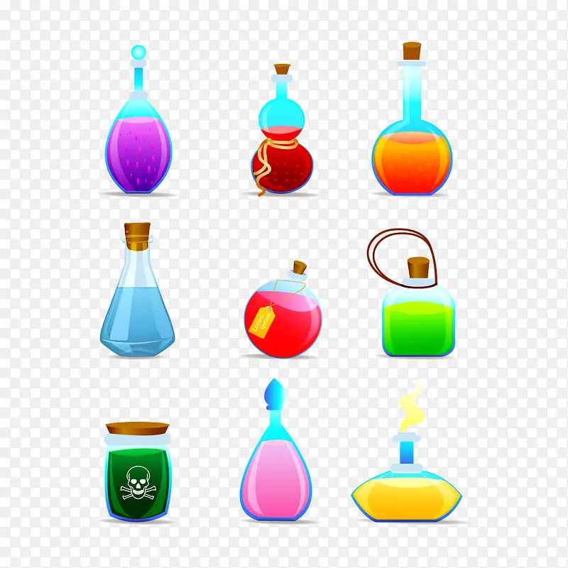 矢量各种瓶子