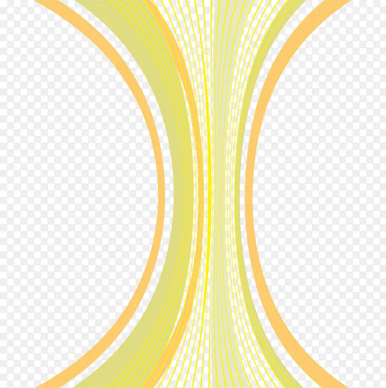 黄色装饰线条矢量图