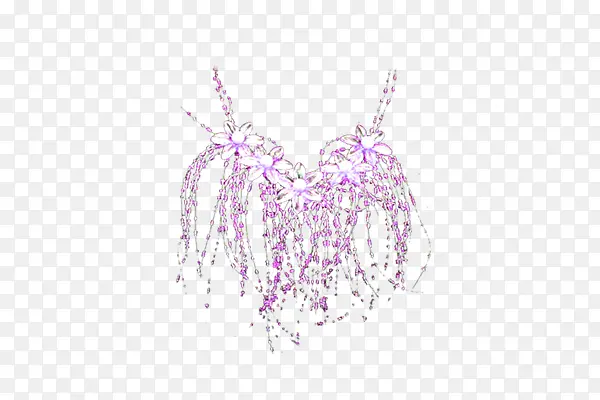粉色花朵紫水晶项链