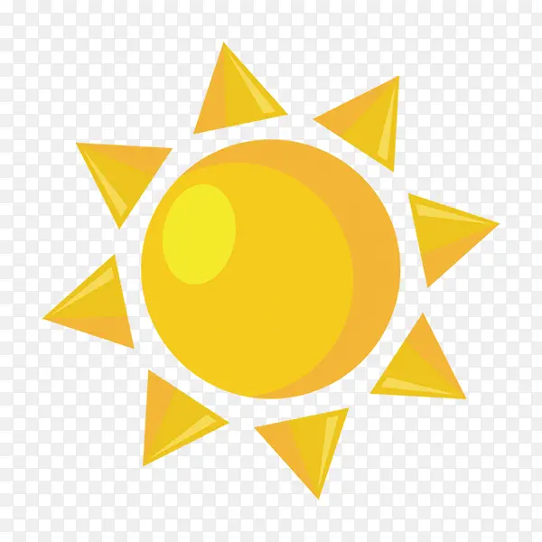黄色卡通太阳元素