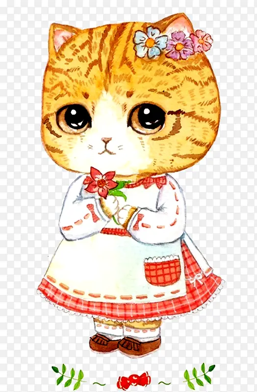 卡通手绘小猫