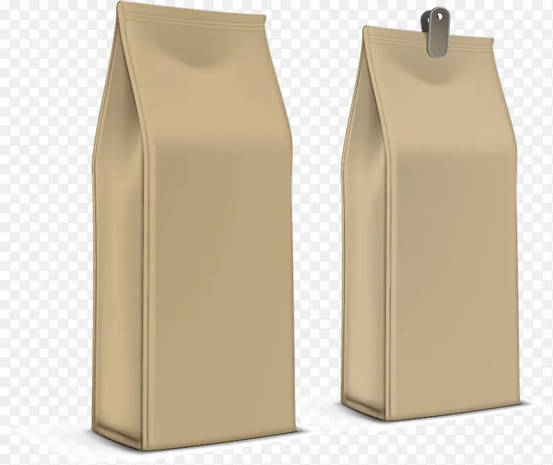 褐色袋装包装效果设计矢量素材