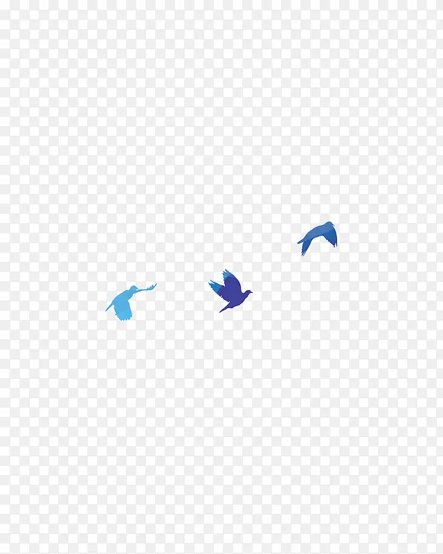 蓝色飞鸟装饰图案设计