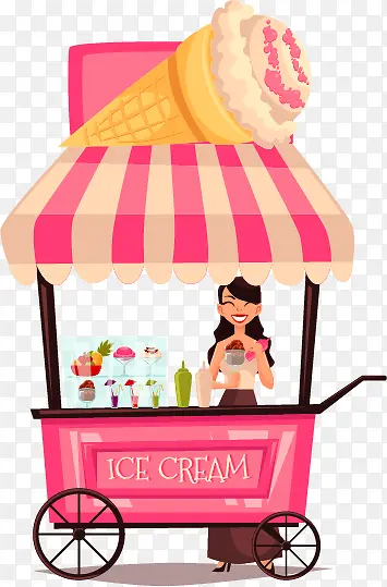 冰淇淋卡通外卖快餐车
