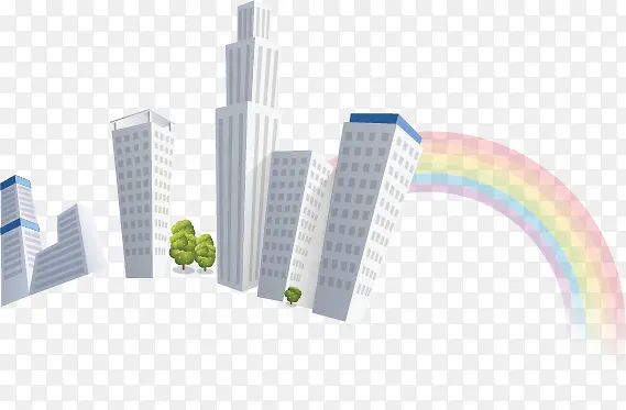 彩虹与城市