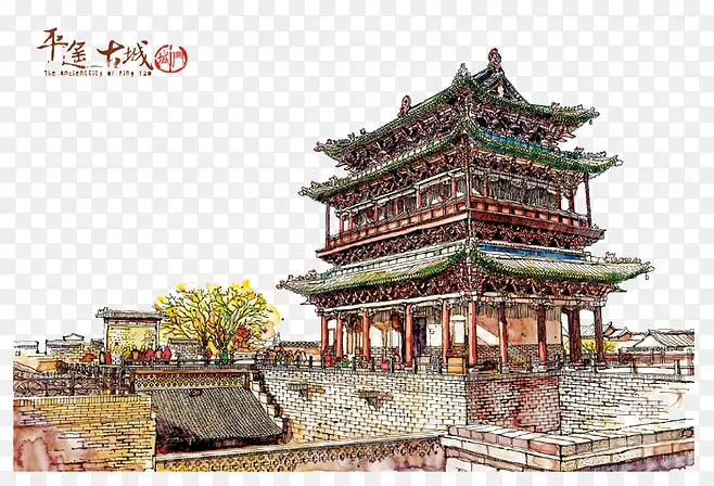 手绘建筑