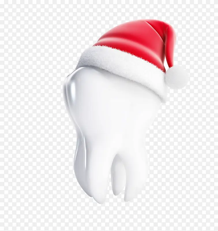 戴着圣诞帽的牙齿