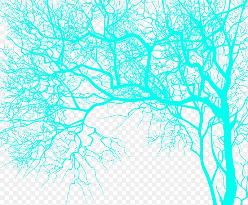 蓝色密集树枝图片