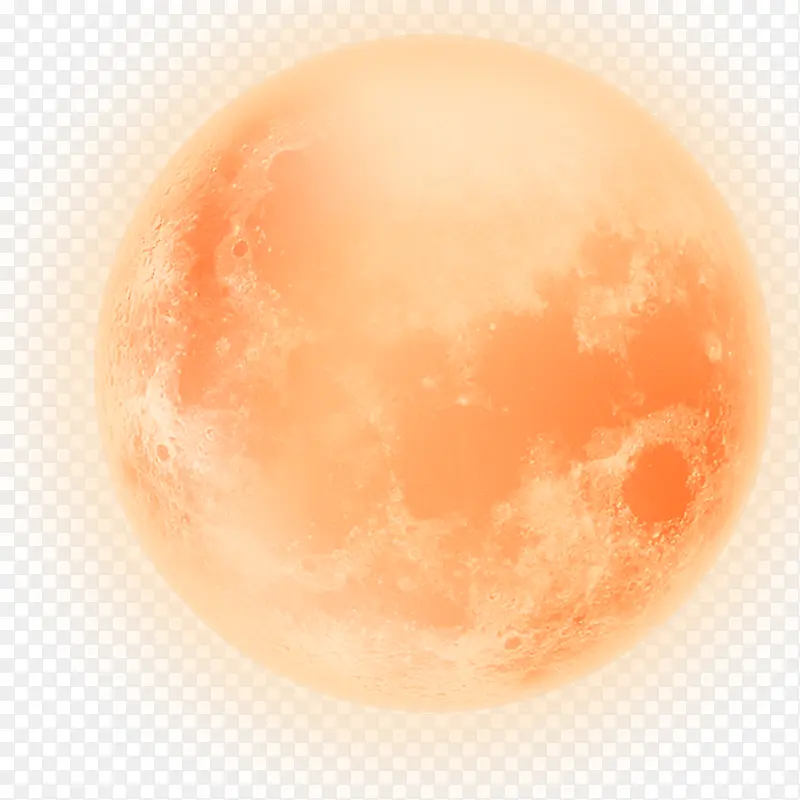 橙色简约月亮装饰图案