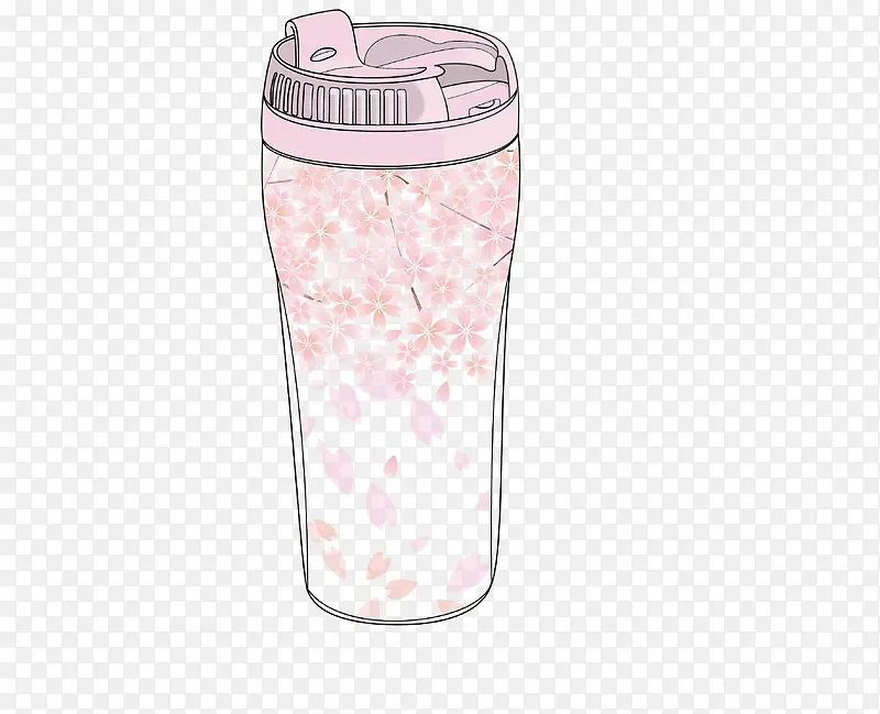 手绘樱花水杯