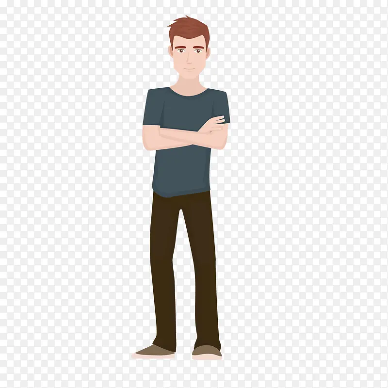 环手相抱的男大学生