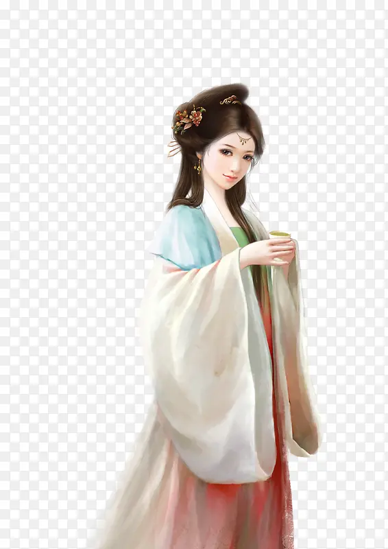 彩绘立绘古装清纯美女女子图片