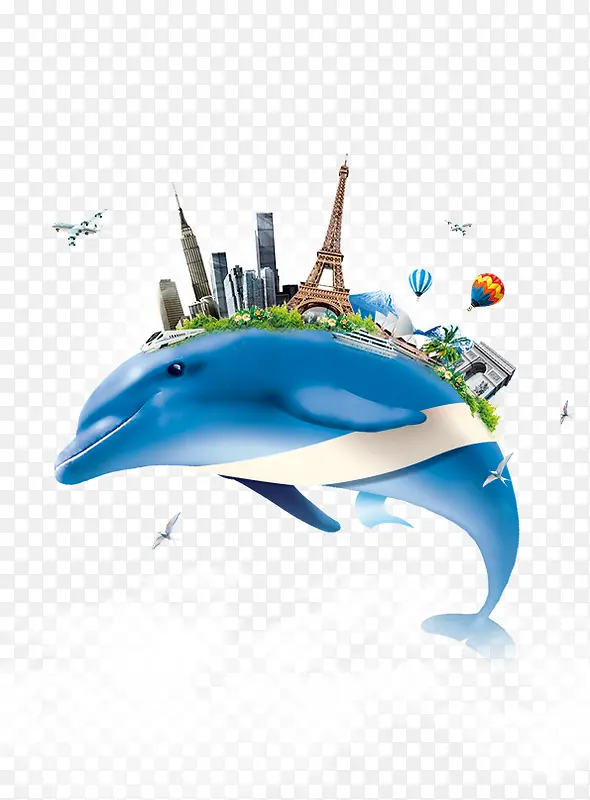 海豚上的建筑物