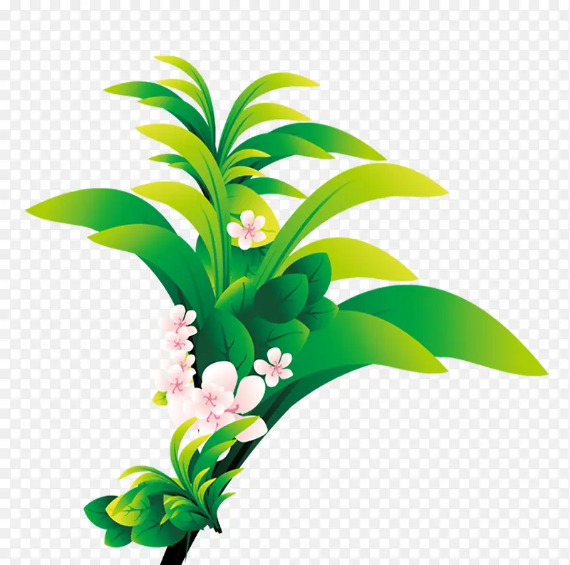 卡通花草